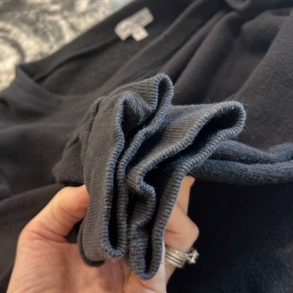 Splendid Westfourth Black Pullover Sweatshirt with One Side Ruffle Accent - Picture 14 of 16